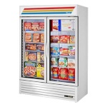 True GDM-49F-HC~TSL01 - Freezer Merchandiser, two-section, (2) glass hinged door, powder coated